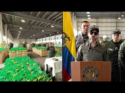 Moment Colombian authorities seize 7.6 tonnes of cocaine bound for Europe