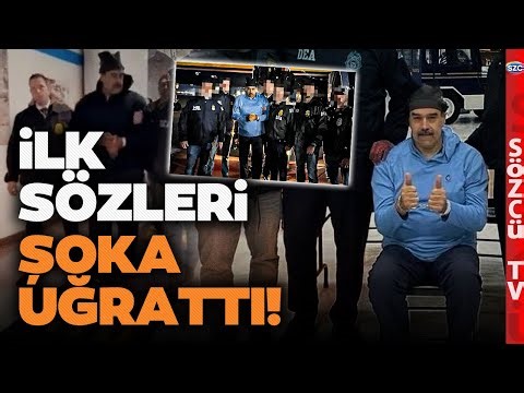 Maduro Eli Kolu Bağlı New York'a Götürüldü! İlk Sözleri Dünya Gündemini Salladı! İşte O Anlar