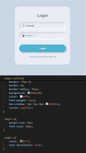 Build unique login card using html and css #shorts #coding #webdevelopment #html #css