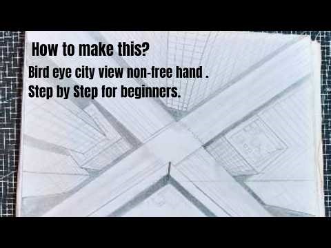 How to Draw a City in One Point Perspective | Bird's Eye View Tutorial for Beginners 🏙️✏️