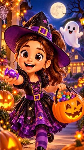 Witch’s Trick or Treat! 🧙‍♀️🎃 | Halloween Song for Kids #Shorts