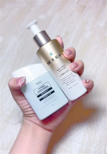 Ampoule first, sunscreen always! 🫶🏻 My current skincare combo featuring Rejuran Dual Effect Ampoule and NFG Hybrid Sunscreen ☀️ Rejuran: CHA-NFP-MQA NFG: BXR-BME-QMY @Shopee Malaysia #GetReadyWithShopee #GRWS #ShopeeStyleFriday