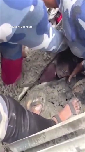 Young girl rescued from rubble in Nepal