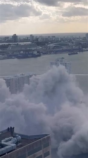 Miami Luxury Hotel Crumbles in Controlled Demolition