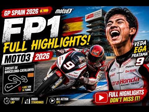 Full Highlights! Moto3 GPSpain FP1 #veda