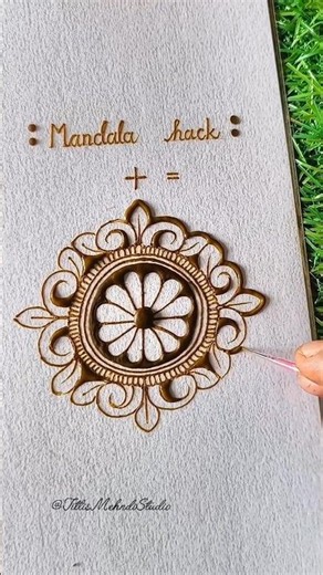 Easy Mandala mehndi design hack || Back hand mandala tutorial || #easy #mandala #mehndi #shorts