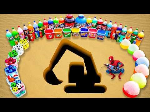 How to Make Giant Excavator with Orbeez, Big Soda Balloons, Pepsi, Coca-Cola & Mentos Explosion