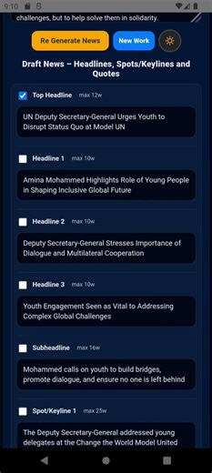 Generate Pro News in seconds