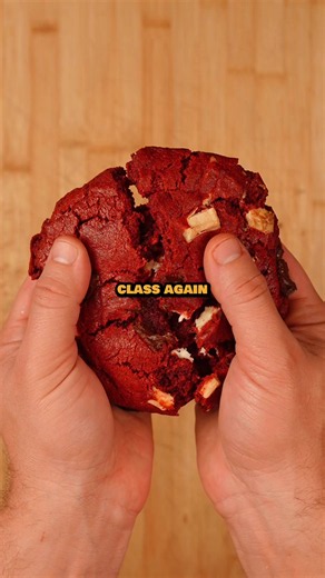 Red Velvet Chocolate Chunk Cookies Recipe 👇🏼 Thick, chewy red velvet cookies loaded with melted chocolate chunks. Ingredients 2¼ cups (285g) all-purpose flour 2 tbsp cornstarch 2 tbsp unsweetened cocoa powder ½ tsp baking soda ½ tsp baking powder ¾ tsp salt 1 cup (225g) cold unsalted butter, cubed 1 cup (220g) dark brown sugar 3 tbsp (37g) granulated sugar 1 large egg 1 egg yolk 1 tbsp vanilla extract 1 tsp white vinegar 1 tbsp red food coloring 6 oz semisweet chocolate, chopped 3 oz white cho