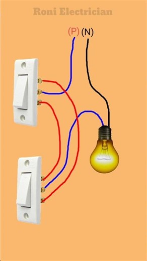 2-Way Switch Connection Trick! 💡 (Easy Method) | #shots #electrical