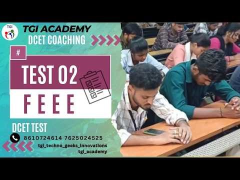 DCET -TEST 2 CONDUCTION | TGI ACADEMY | CRASH COURSE-OFFLINE/ONLINE/CLASS RECORDINGS #dcet #kea