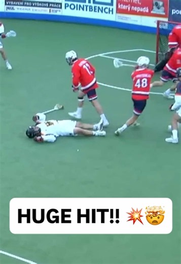 Crash the crease at your own risk ⚠️ (via European Lacrosse Federation) #lacrosse #sports #boom #defense
