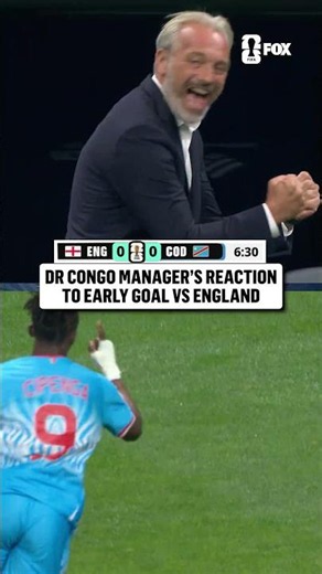 A sly smile from Sébastien Desabre after DR Congo took the lead over England 🇨🇩