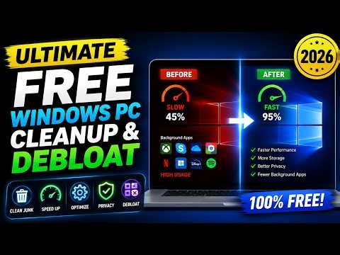 Ultimate FREE Windows PC Cleanup & Debloat Guide (2026)