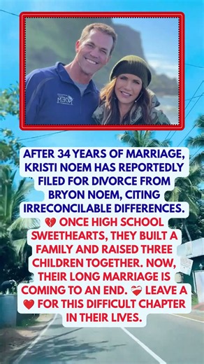 Kristi Noem Files for Divorce After 34 Years Together 💔