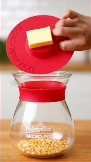 Ecolution Micro-Pop Microwave Popcorn Popper – Oil-Free, BPA-Free Glass Bowl | 3-Quart Popcorn Maker