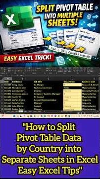 How to Split Pivot Table Data into Multiple Worksheets .? |Auto-Generate 100+ Sheets in 2 Seconds! 🚀