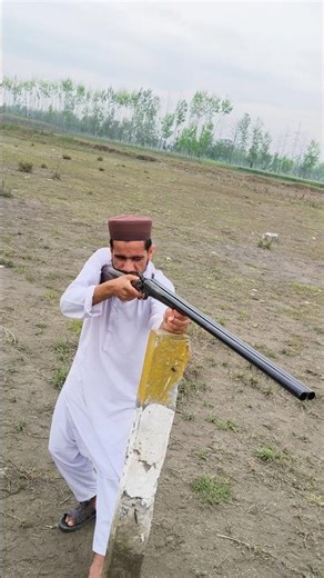 Outdoor Target Practice: Side-by-Side Shotgun