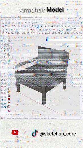 Emma Chamberlain Upholstered Armchair #sketchup_core