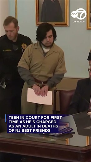 Teen in court for the first time as he's charged as an adult in the deaths of NJ best friends
