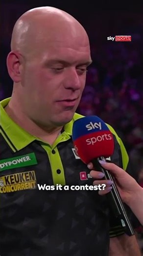 "Was it a contest? 🤔" Michael van Gerwen reacts to his victory over Arno Merk #shorts #darts