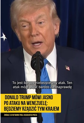 Atak USA na Wenezuelę: Konferencja Trumpa