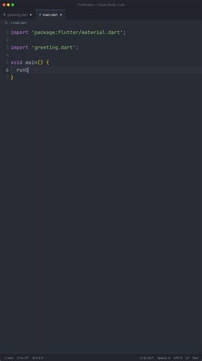 Your First Widget — Flutter for Beginners #shorts