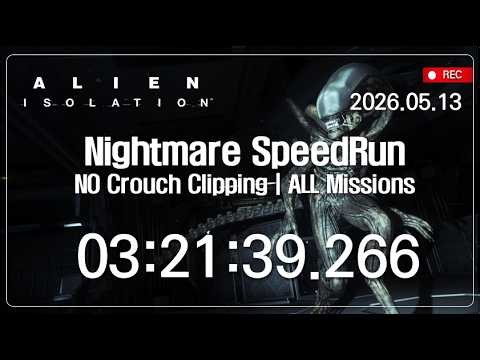 Alien Isolation Nightmare Speedrun, All Missions, No CC - (PB)03:21:39.266 by NightShiftGuy (OnyooJ)