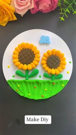 DIY Sunflower Garden Clay Art 🌻 | Easy Mini Clay Flower Craft Tutorial | Beautiful Handmade Clay Art