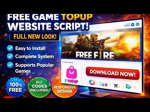Free Fire TopUp Website Script FREE Download 🔥 New Gaming TopUp Panel Script 2026