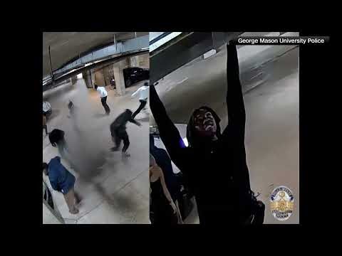 Person attempts to do a pull-up on a water pipe and FLOODS college parking garage