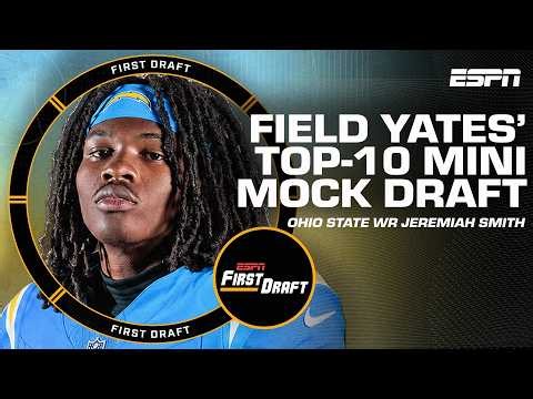 🚨FIELD YATES' NFL MOCK DRAFT🚨 Top-10 Breakdown w/Mel Kiper Jr.! | First Draft🏈