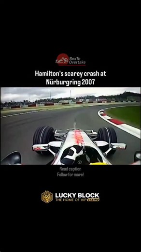 🏎️ on Instagram: "Lewis Hamilton’s Wild Ride at the 2007 Nürburgring 🚨🏎️ The 2007 European Grand Prix at the Nürburgring will forever be remembered for chaos and one of Lewis Hamilton’s scariest moments early in his career. 🌧️ During Q3 on Saturday, Hamilton suffered a right-front wheel nut failure at over 250 km/h, sending his McLaren straight into the gravel trap at Turn 8. The impact was so violent that the car launched into the air before crashing down, slamming the barriers. 💥 It was a