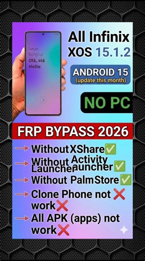 All #Infinix FRP Bypass Android 15 Without PC / XShare / Activity Launcher