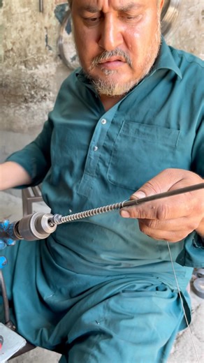 Simple Pressure Spring Making on Drill Machine | Iron Wire Spring | Old School Workshop #shortsvideo