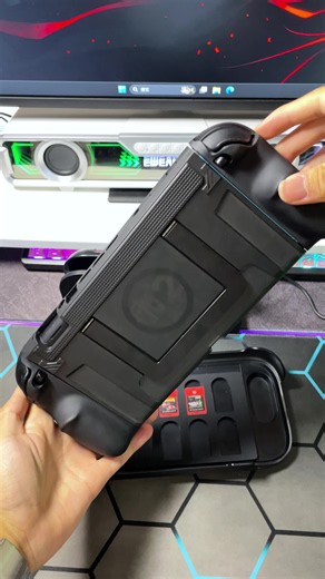 Ergonomic handles make handheld actually comfortable, built-in game storage keeps everything with you, and it still docks has a kickstand so you're not sacrificing anything.#nintendoswitch #Summervibes #protection #case #switch2