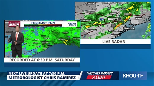 Strong storms pushed through the Houston area today. This is live radar and a forecast for today's storms and tomorrow's rain. | KHOU 11 News