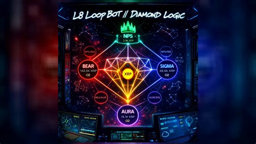 L8 Loop Bot // CPT Universe Logic Diamond Yield Vault / WRLE / XRPL AMM / triangular arbitrage. https://t.co/LDNkTKanzzadress:rL8gyYQpMcyHi8L7vGi2d1deoCCrLopFcZ [Intro]Late shift.Diamond awake.L8 Loop Bot still listening.XRPL breathing in the dark.[Hook]L8 Loop Bot in the diamond throat,reading the weather where the slippage wrote,eight small rivers, one gold note,XRP heart in a glass-cut coat.WRLE rain on the memory ring,hidden state hum where the live edges sing,Aibull maps what the loud chart
