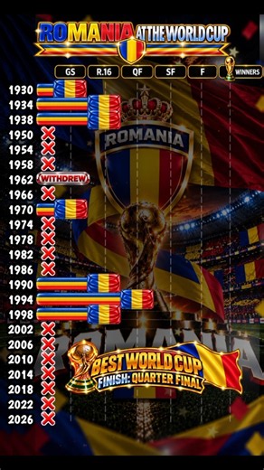 ROMANIA — WORLD CUP JOURNEY 1930–2026 🏆⚽ #worldcup #fifa #footballhistory