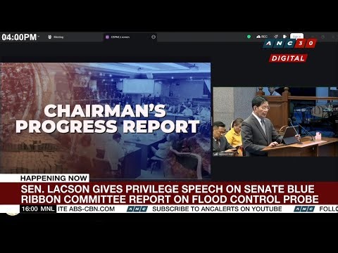 WATCH: Lacson delivers privilege speech on Blue Ribbon Committee report on flood control probe | ANC