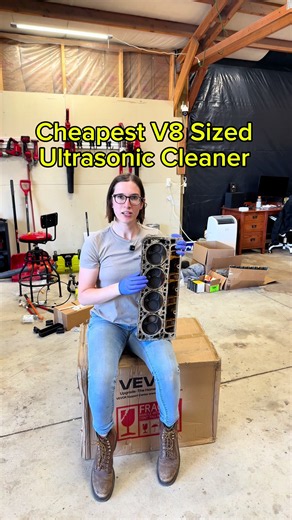 Can you ultrasonic clean an entire cylinder head? Yes. Wear earplugs. #ultrasonic #LS #swap #vevor