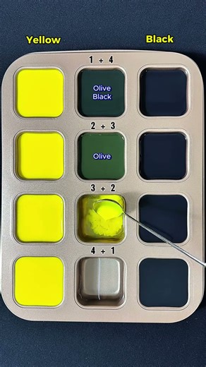 Yellow + Black #colormixing