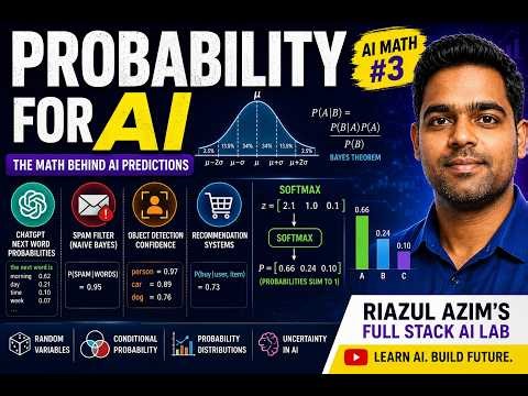 Probability for AI | Bayes Theorem, Softmax & LLM Predictions | Riazul Azim’s Full Stack AI Lab