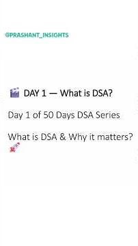 [DAY 1] “What is DSA? Full Explanation for Beginners (Hindi)