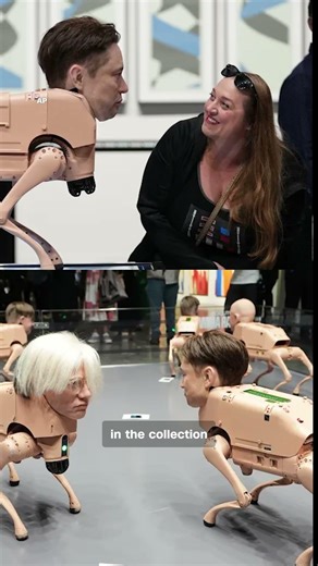 Real dogs meet Elon Musk robot dog