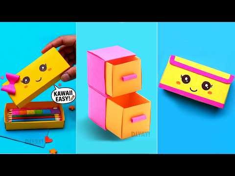 I Made 3 ADORABLE Mini Paper Crafts 😍 | Origami Pencil Box, Drawer & Tiny Box