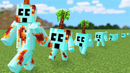 Starting as a tiny blob and evolving in Minecraft
