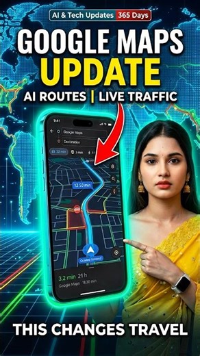 Google Maps just got smarter.AI routes.Live traffic prediction.Real-time recommendations.#googlemaps
