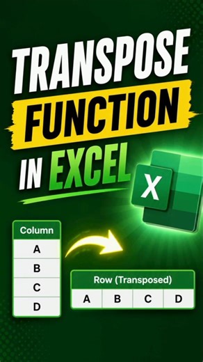 Transpose Function in Excel ↕️↔️