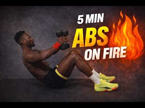 5 minutes Abs on fire with dumbell workout